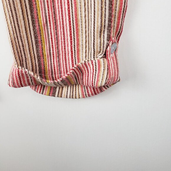 Sundance Bakari Pants Pink Brown Stripe Cuffed Relaxed Caravan Boho Size Large - Picture 4 of 9